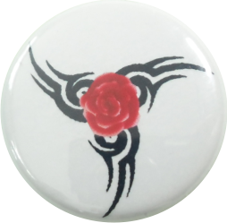 Rose mit tribals button